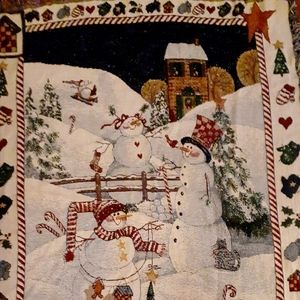 Christmas Throw with Snowmen it is 60×48 and in Excellent Condition!